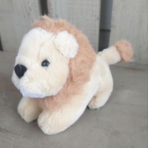 RARE Dakin '95 Baby Cub Lion Beige Plush Stuffed Animal Small Working Roaring
